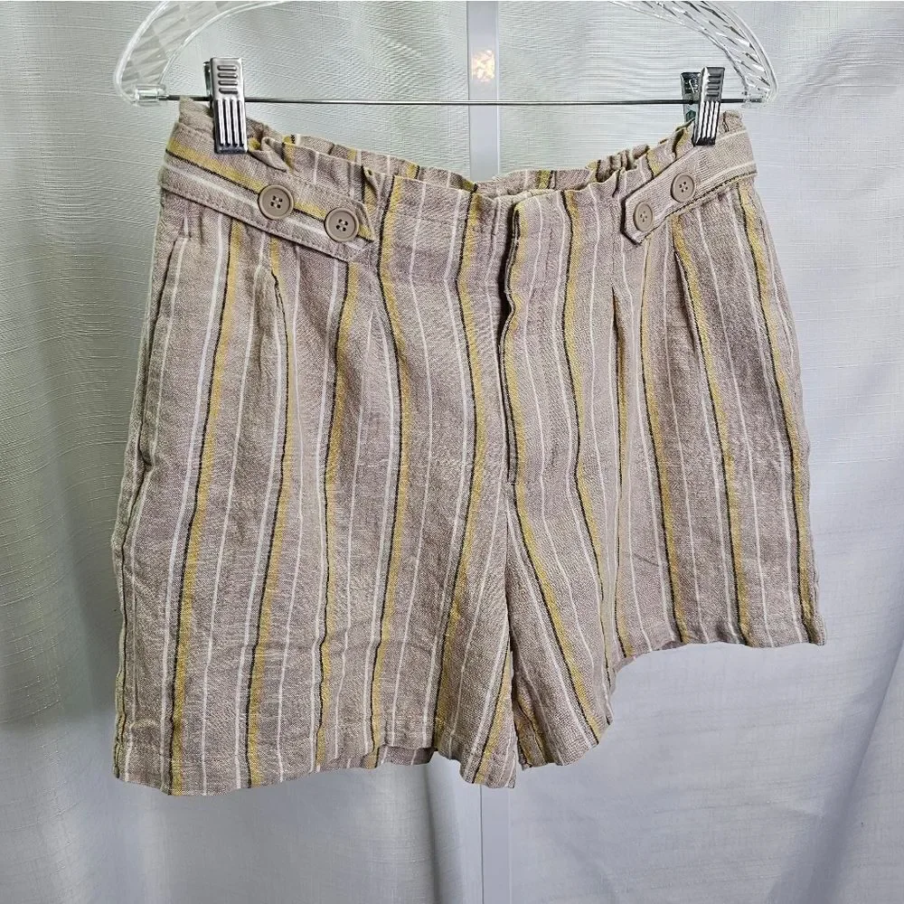 Definitions by d. jeans Striped Flowy Linen Shorts Size Medium